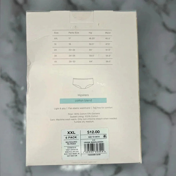 Auden Panties Cotton Blend Set of 6 Size XXL - Picture 9 of 9